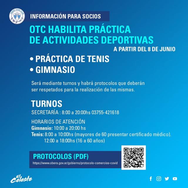 Obera habilita practica de actividades